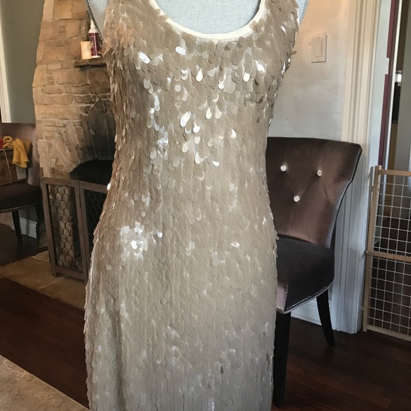 Banana Republic flesh tone beaded dress - Picture 2 of 8